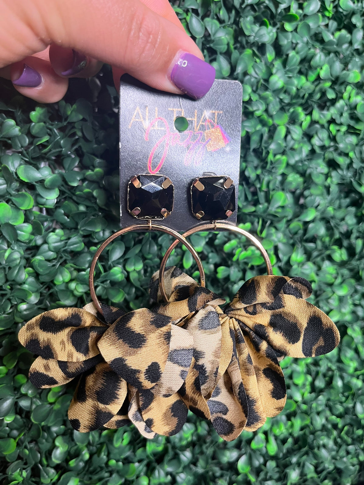 Leopard Fabric Earrings