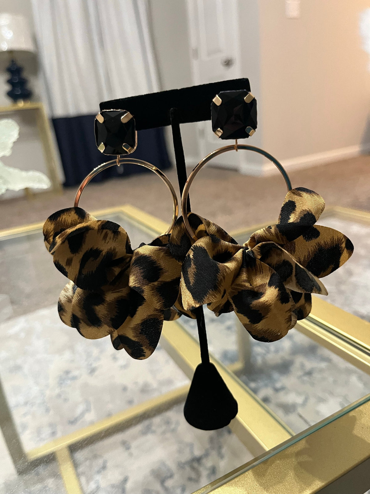 Leopard Fabric Earrings