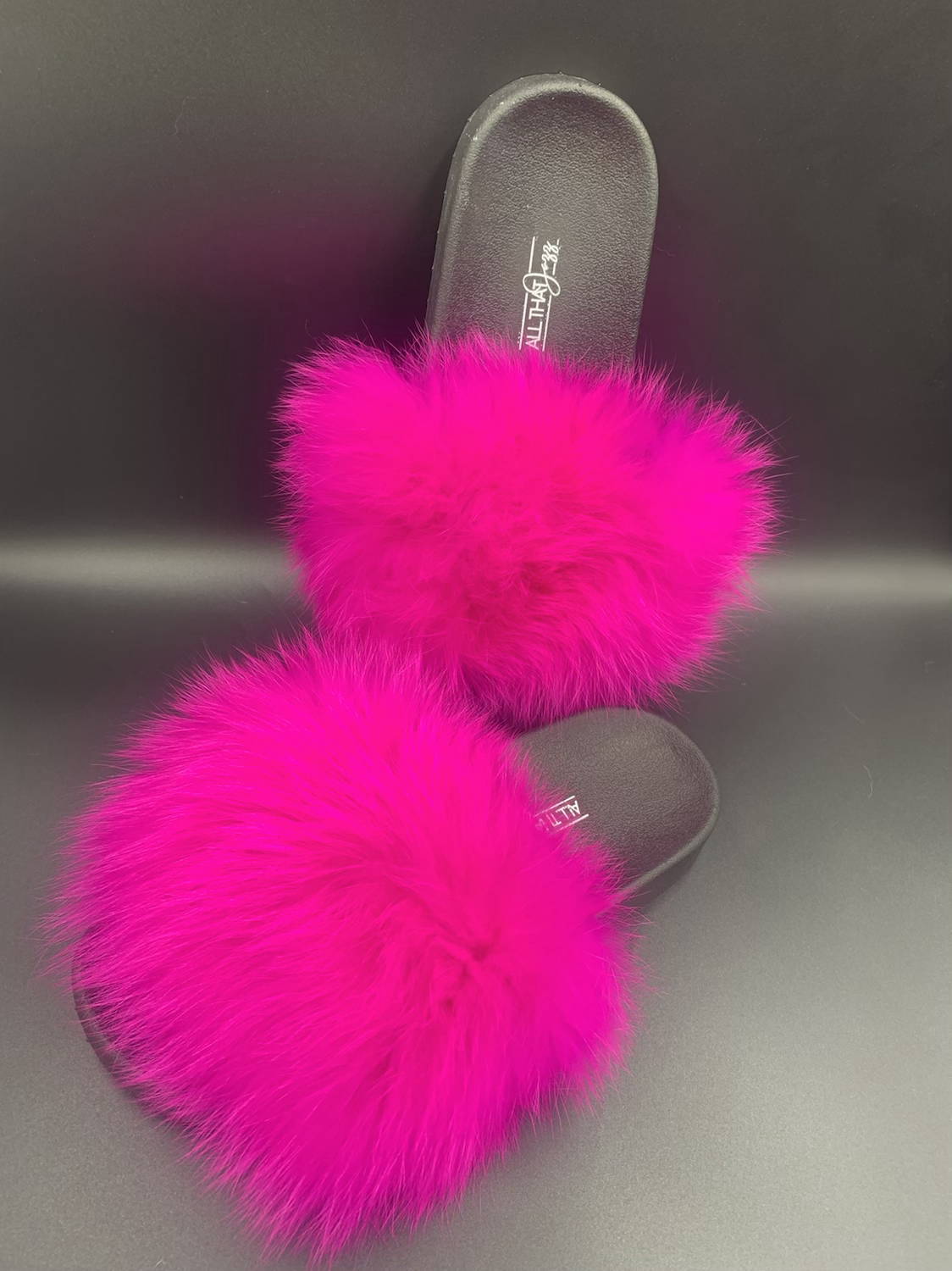 Hot Pink Fur Slides