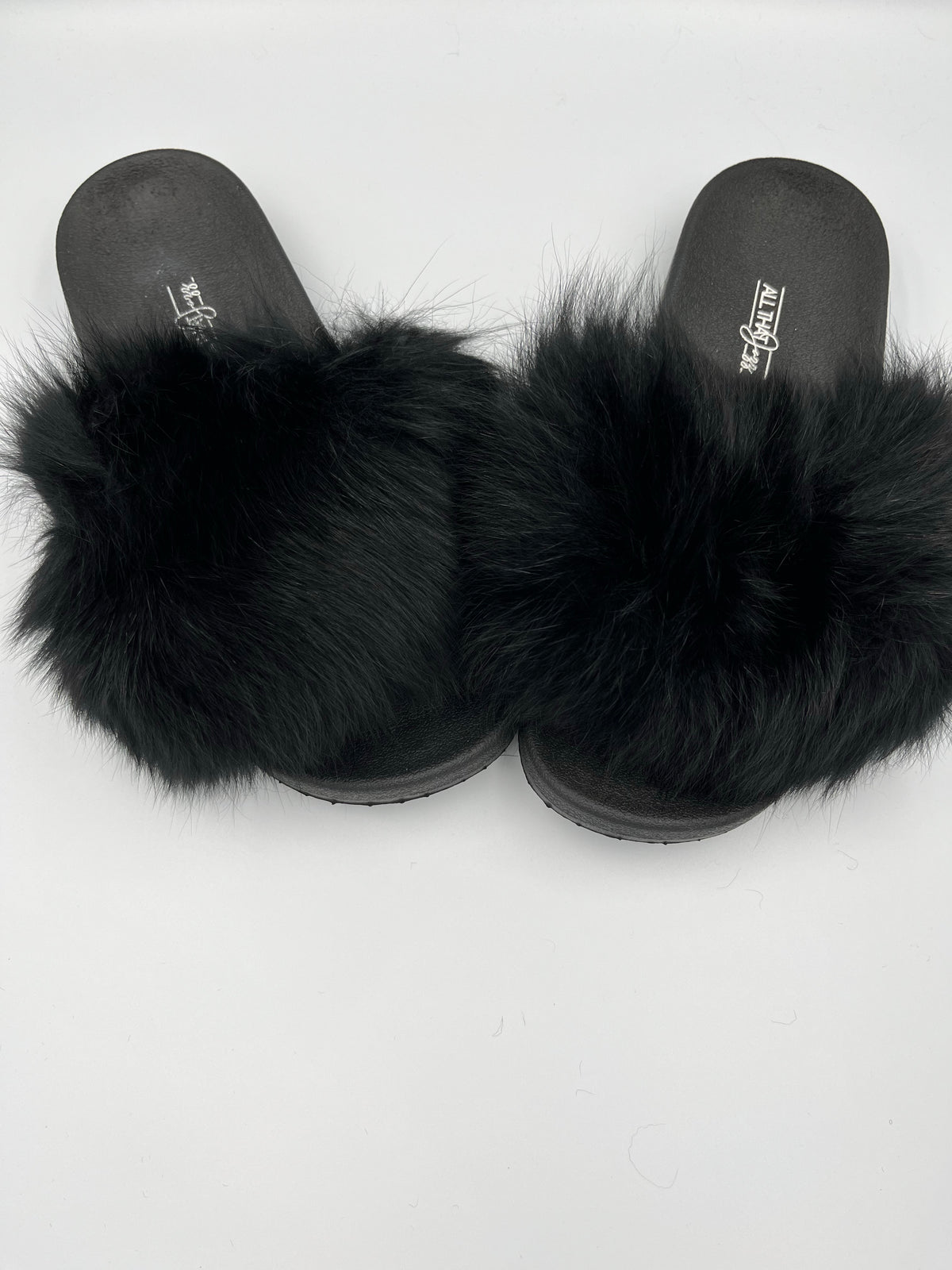 Black Out Fur Slides