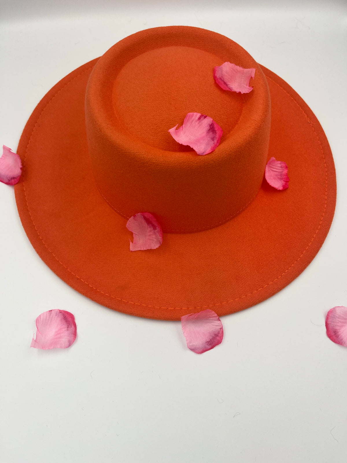 Orange Flat Top Fedora