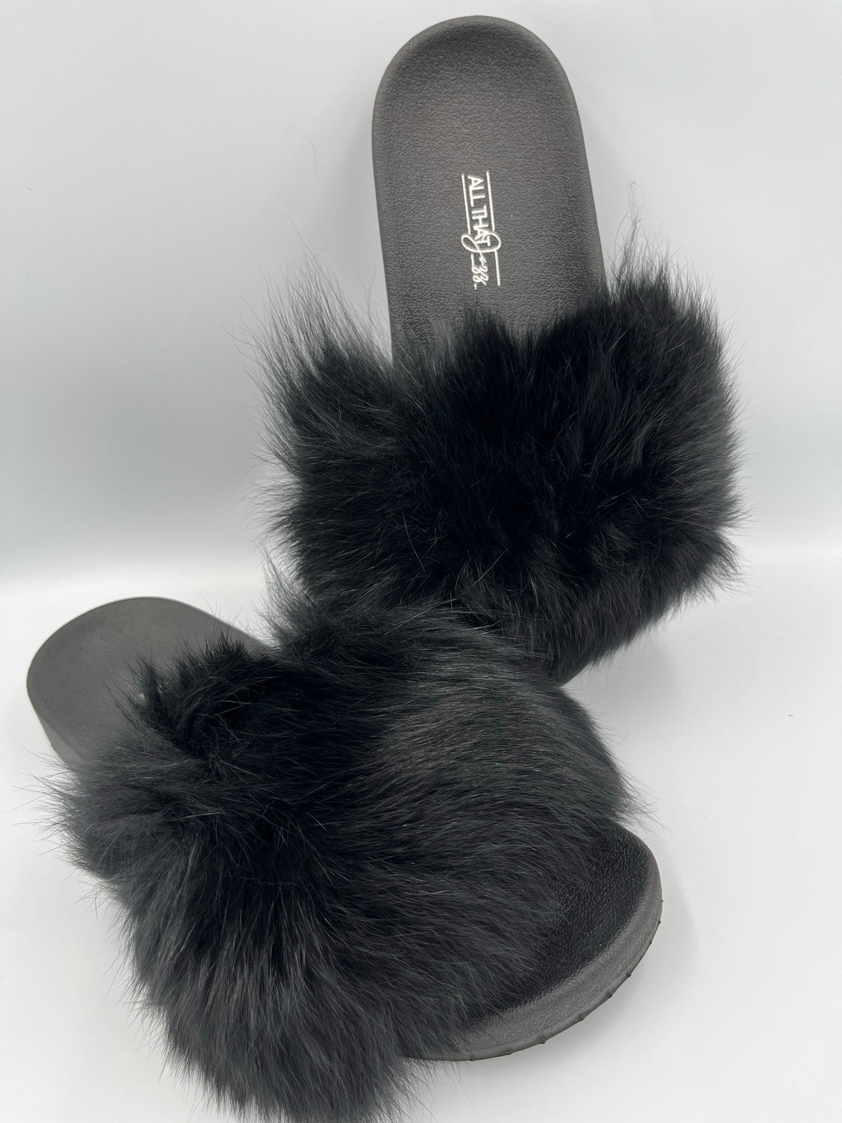 Black Out Fur Slides