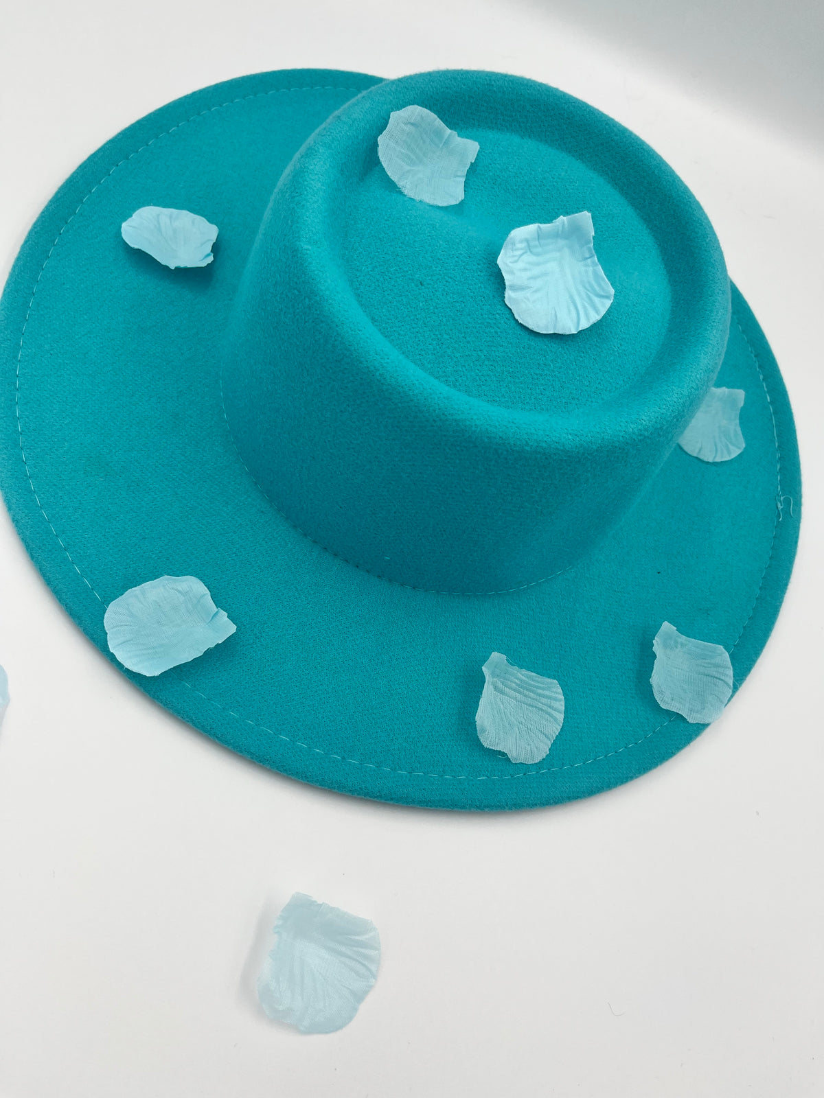 Turquoise Flat Top Fedora